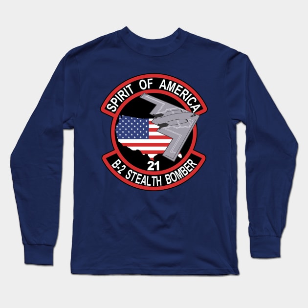 B-2 Stealth Bomber - America Long Sleeve T-Shirt by MBK